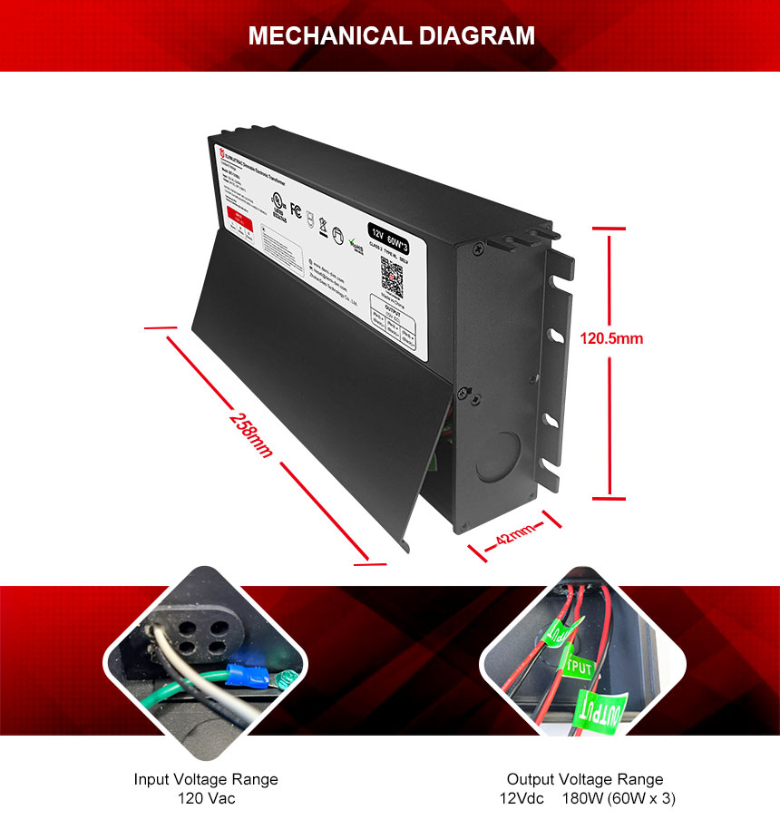 Transformateur de bandes lumineuses LED 12 volts