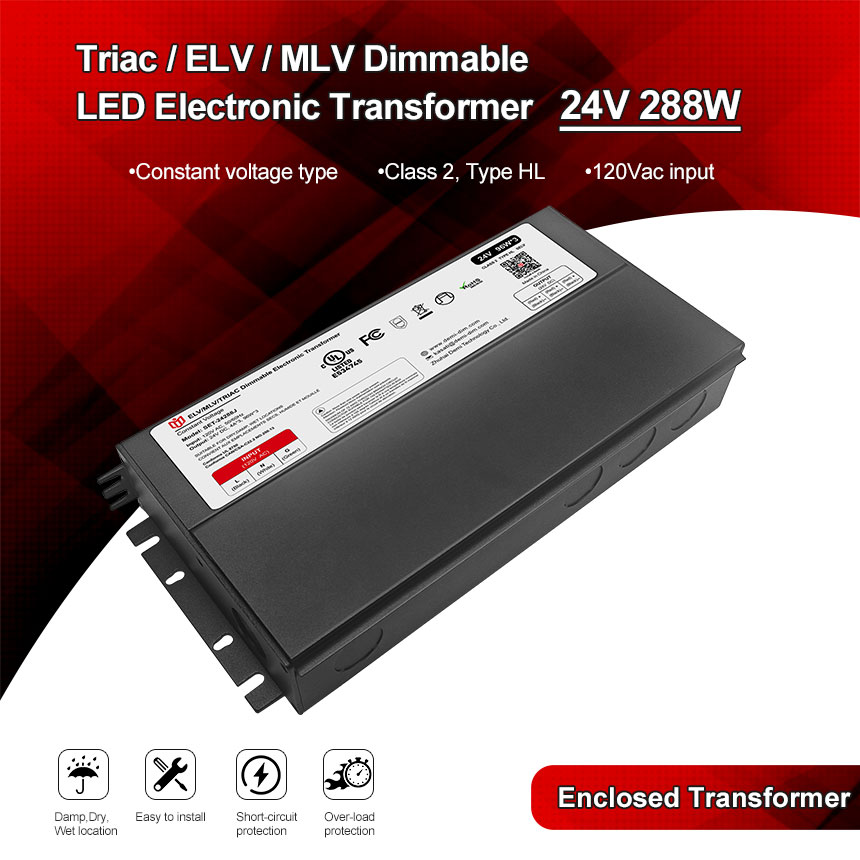 Transformateur mené 24v 288w