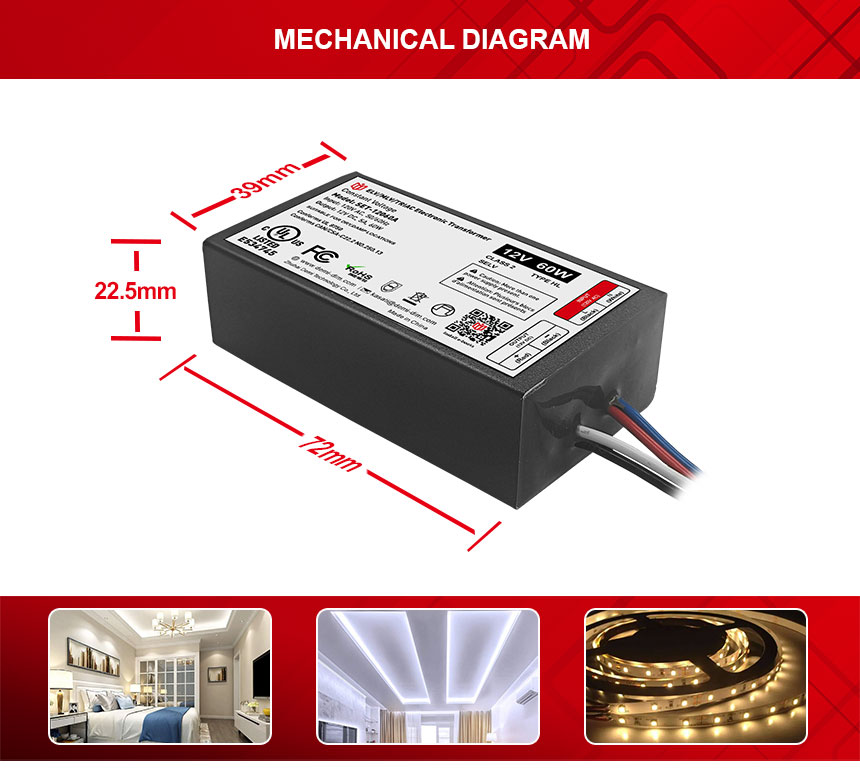 Transformateur de bande lumineuse LED 12 V